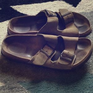 Birkenstock tan slides